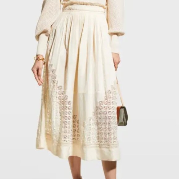 NWT ULLA JOHNSON Cadena Skirt in Ivory M $625 - Picture 5 of 9